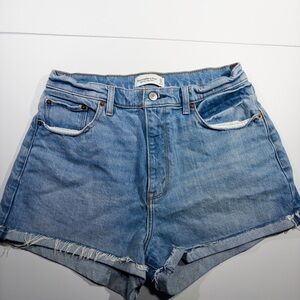 Abercrombie & Fitch High Rise Mom Denim Shorts Size 29 | Cutoff Blue Jean Shorts